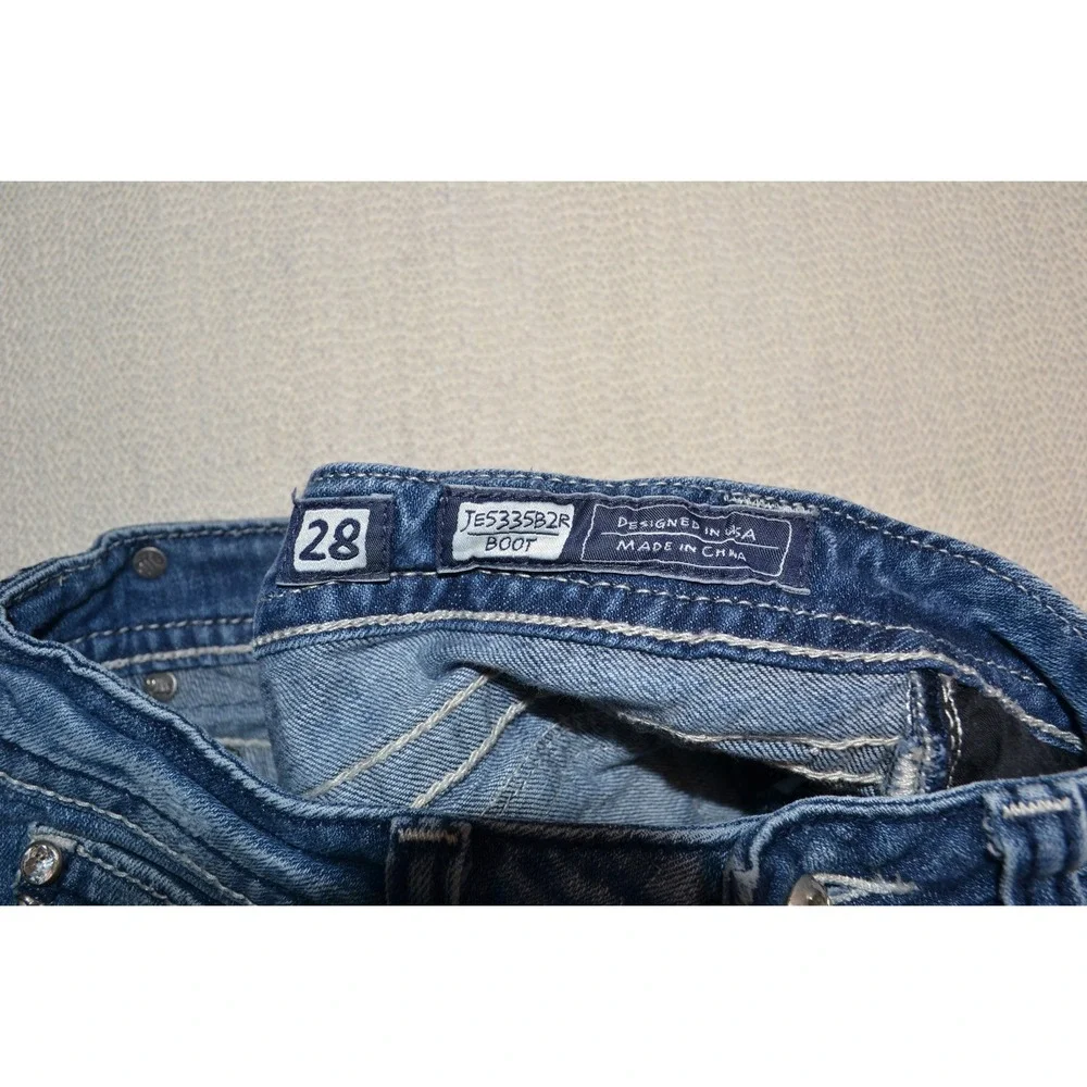 Miss Me Bootcut Jeans Womens‎ 28 Blue Good Rhinestone Embellished Low Rise